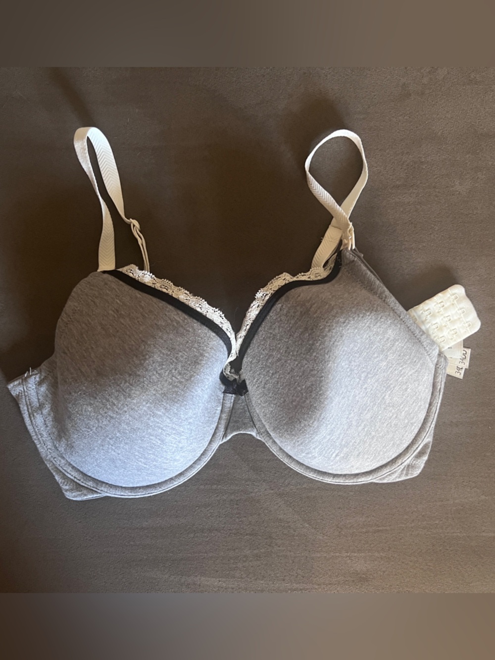 Motherhood Maternity Gray Lace-Trim Nursing Bra - Women Intimates